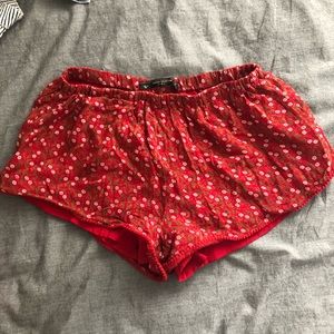 Red Floral Shorts
